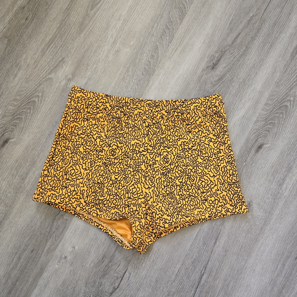 Triangl Swimwear High Waist Yellow Patterned Shorts